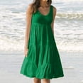 thumbnail image 2 of Sngxgn Women Long Tank Tops Ankle Length Maxi Dress Bodycon Sleeveless Racerback(Green,L), 2 of 5