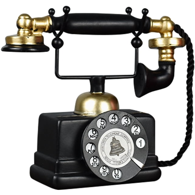 Escultura vintage con forma de teléfono, diseño retro, diseño de estatua de escritorio de resina