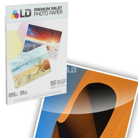 LD Premium Glossy Inkjet Photo Paper (8.5X11) 50 pack - Resin Coated ...