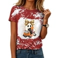 thumbnail image 4 of Leey-World Women Halloween Tshirt Women Fashion Crew Neck Short Sleeve Tops Casual Loose Basic T Shirt, 4 of 6