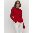 thumbnail image 6 of Women'S Basic Crewneck Sweater Long Sleeve Round Neck Pullover Red S, 6 of 7