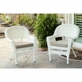 thumbnail image 2 of Afuera Living Wicker / Rattan Chair with Cushion in White/Tan (Set of 2), 2 of 6
