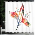 thumbnail image 4 of Ambesonne Music Shower Curtain, Feather with Wings Birds, 69"Wx84"L, Multicolor, 4 of 5