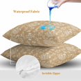 thumbnail image 4 of Throw Pillow Covers 26x26 Inch Set of 2, Beige Botanical Waterproof Outdoor Pillow Covers, Spring Summer Chic Wildflowers Decorative Cushion Pillowcases for Couch, Sofa, Bed, Garden, Patio, 4 of 9
