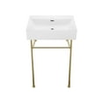 thumbnail image 6 of Claire 24" Rectangle Zero Hole Console Sink with Glossy Gold Legs, 6 of 7