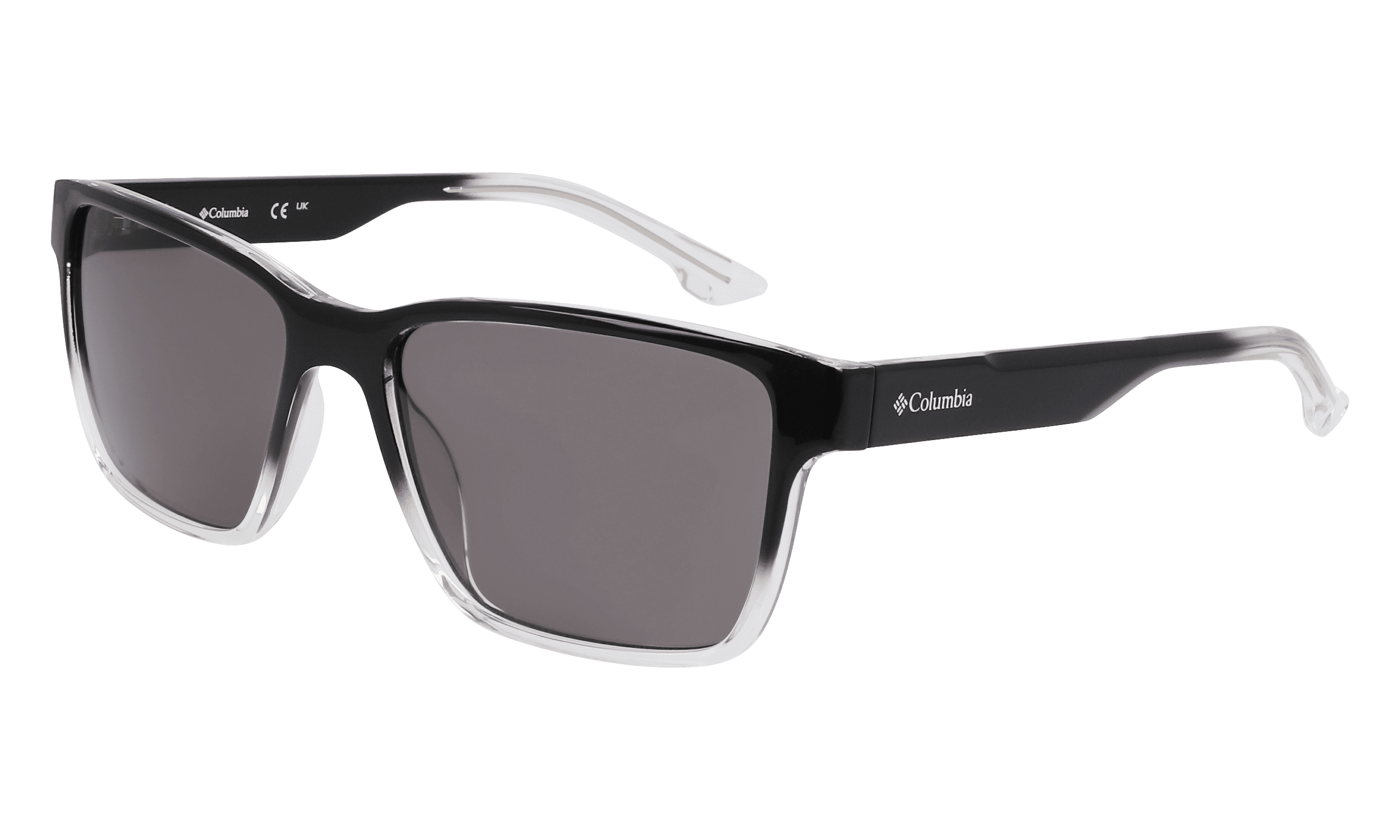 Columbia Men's Square Prescription Sunglasses with Case, C568SG Black/Clear Gradient