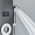 thumbnail image 5 of Zamery LED Waterfall Shower Panel LED Shower Head Full Body Shower Head Hand Jets Bathtub Faucet Shower Tower System Stainless Steel, Black, 5 of 9