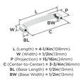 thumbnail image 4 of Amerock Rift 3-3/4 inch Center-to-Center Polished Chrome Cabinet or Furniture Pull, 10 Pack, 4 of 5