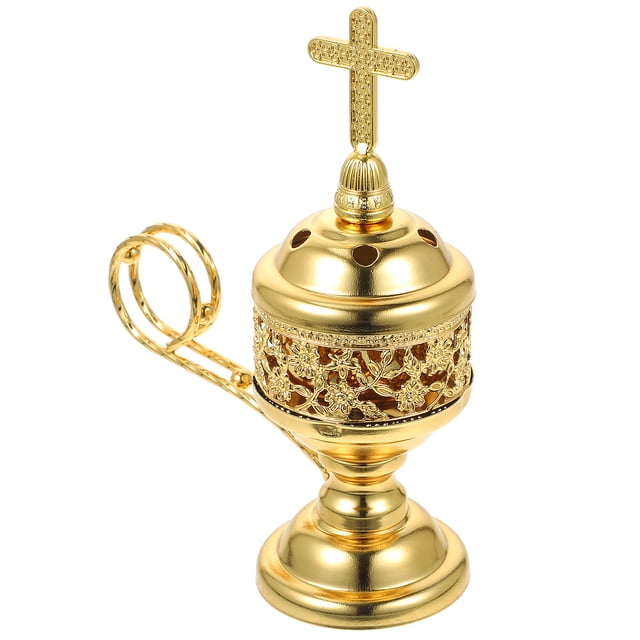 SHISUYAN FRCOLOR Metal Incense Cone Burner Middle East Style Tall Base Censer Adornment Without Electricity