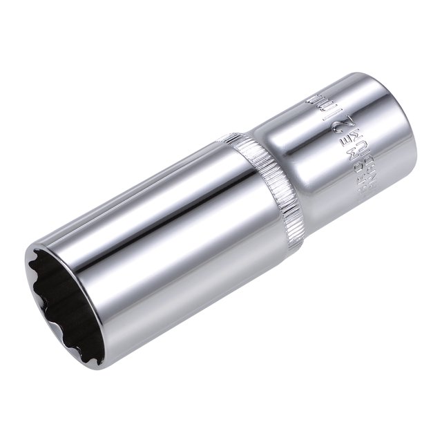 Unique Bargains 1/2-inch Drive 12-Point Deep Socket Cr-V 21mm