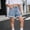 A45 Light Blue, variant on Teen Girls Denim Shorts Bow Print Tween Jean Shorts Cuffed Hem Summer Cute Patterned Denim Bottoms Comfortable Elastic Waist Casual Boutique Shorts