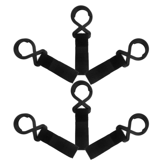 PENIKOKO Universal Stroller Hooks 6-Pack Black Nylon Clips for Bags, Easy to Install Hanging Accessories for Strollers