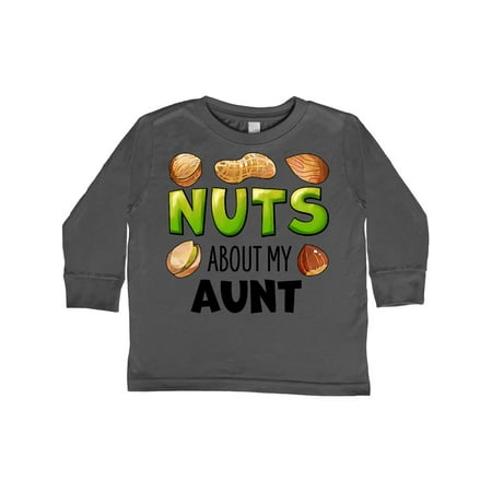 

Inktastic Nuts About My Aunt Peanut Almond Pistachio Gift Toddler Boy or Toddler Girl Long Sleeve T-Shirt