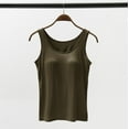 thumbnail image 2 of B91xZ Crop Tops pour Femmes Basique Uni Cami Spaghetti Double Couche Crop Top, Vert S, 2 of 5