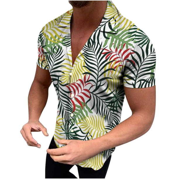 Camisas casuales de manga corta de moda de verano para hombres Pompotops oipoqjl48735