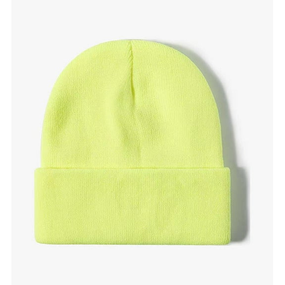 suxuMhao Knit Hat-2 Pieces Light Yellow Beanie,Winter Hats for Adults,Warm Winter Beanies with Curled Edge,Casual and Versatile Knit Cap,One Size Fits Most,Soft Headwear for Cold Days & Daily Use