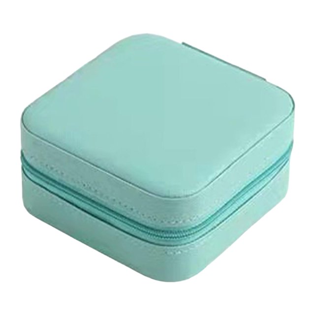 Estuche de viaje para joyería Zulema Caja de almacenamiento de exhibición de cuero PU para niñas y mujeres azul