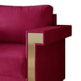 thumbnail image 4 of Castle Place Comtemporary Glam Velvet Upholstered Loveseat, Dark Pink, 4 of 7