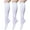 White(3 Pairs), variant on 3 Pairs Womens Cotton Knee High Socks, Causal Soild Stripe Tube Knee Socks