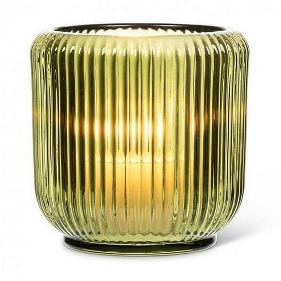 MDR Trading Inc. AB-27-METRO-020-MOSS_Q01 Large Moss Green Ribbed Votive Candle Holder