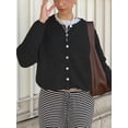 thumbnail image 3 of Michellecmm  Women Fashion Cardigan Solid Color V-Neck Long Sleeve Sweater, 3 of 6