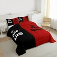 thumbnail image 3 of Castle Fairy Kids Happy Valentine's Day 3-Piece Queen Comforter Set, Black Red Romantic Couple Breathable Lightweight Bedding, 3 of 8