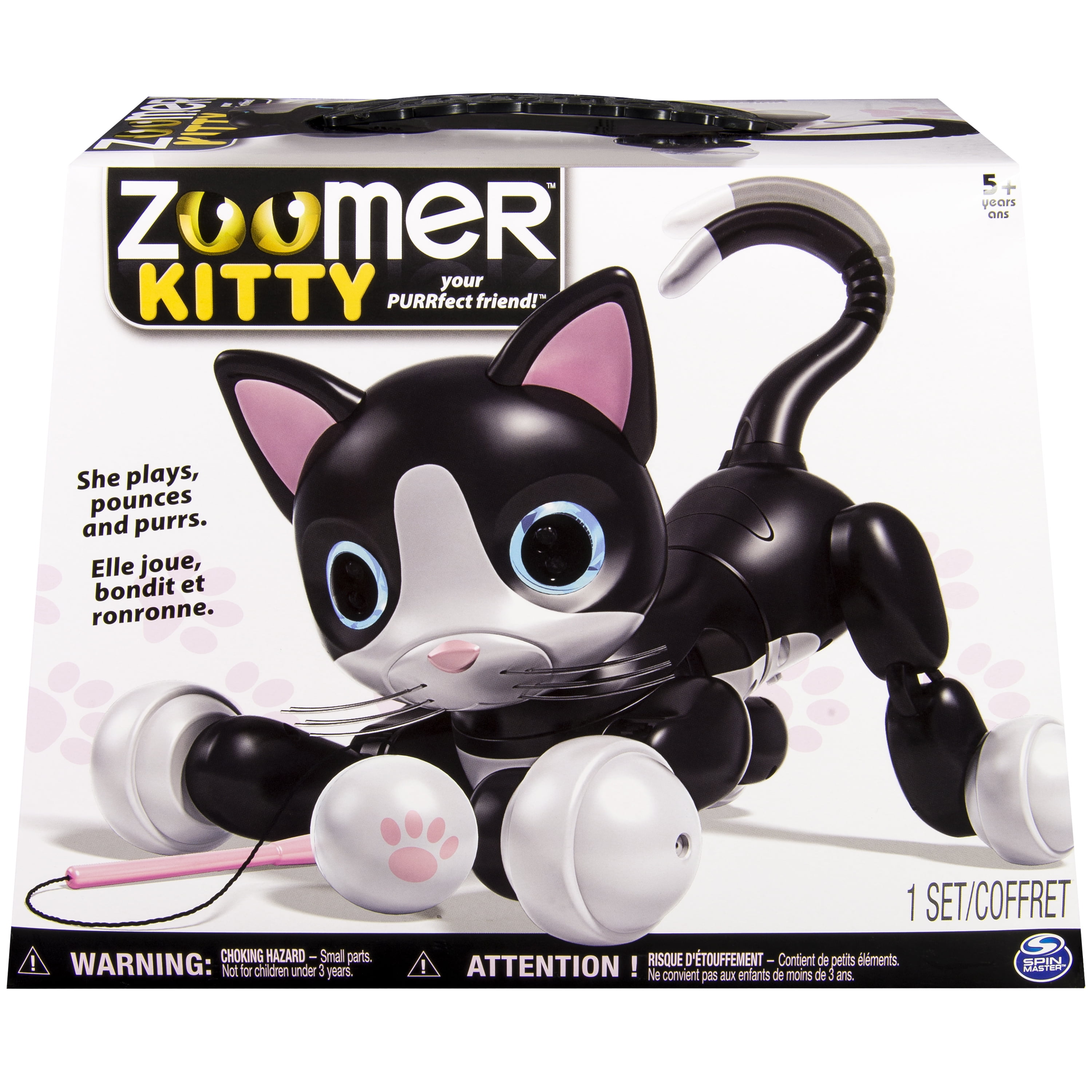 Zoomer Kitty Spin Master Interactive Robot Cat Black  NEW 