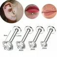 thumbnail image 3 of K-KED 1Pc Stainless Steel Piercing Tragus Ear Studs Helix Cartilage Earring Jewelry-Gold-1.2*8*3mm, 3 of 9