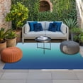 thumbnail image 2 of Teal Blue Ombre Outdoor Rug for Patio/Deck/Porch, Non-Slip Large Area Rug 6 x 9 Ft, Modern Abstract Art Gradient Aesthetics Indoor Outdoor Rugs Washable Area Rugs, Camping Rug Carpet Runner, 2 of 8