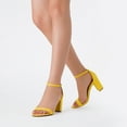 thumbnail image 5 of BURUDANI Women's Chunky High Heel Sandals Ankle Strap Open Toe Dress Shoes MUSTARD/YELLOW/SUEDE Size 8, 5 of 5