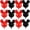 red black, variant on 12pcs 24 Inches Foil Balloons, Rose Red Pink Balloon for Birthday Party, Baby Shower,Theme Party Decoration,Graduation Party Supplies