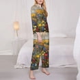 thumbnail image 3 of Disketp Vibrant Wildflower Meadow Pajamas Set Long Sleeve Sleepwear Womens Button Down Nightwear Pj Sets-{designName}-XX-Large, 3 of 7