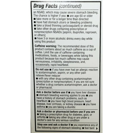 Headache Pain Reliever by Rugby ( Contains an active ingredient of Excedrin) 4-Pack