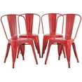 thumbnail image 1 of FDW Metal Dining Chairs Set of 4 Indoor Outdoor Chairs Patio Kitchen Metal 18 Inch Seat Height Restaurant Tolix Side Bar, Red, 1 of 7