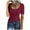 Wine, variant on Spring Shirts For Women 2025 Sevevn Women's Short Sleeve Henley T-Shirts Button Down Slim Fit Tops Scoop Neck Ribbed Knit Shirts