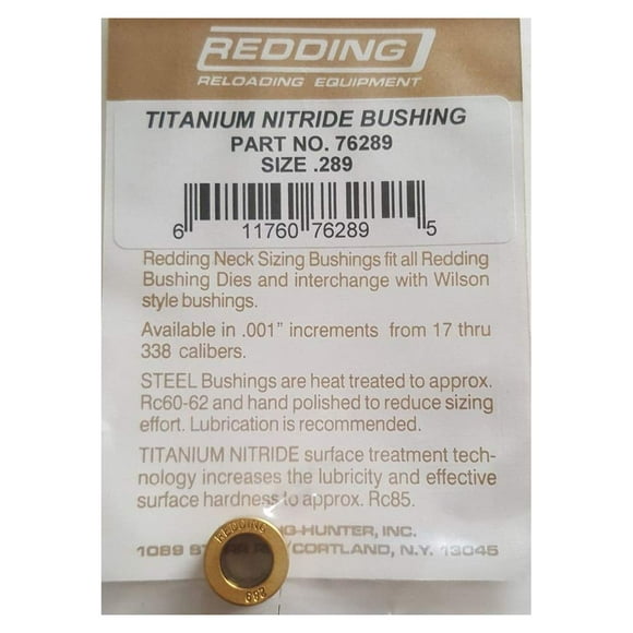 Buje Redding de nitruro de titanio para cuello, 2.89 pulgadas