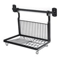 thumbnail image 5 of 11 Type Wall Mounted Utensil Hanging Rod, Stainless Steel Storage Rack, Baking Paint Multifunctional  Wall Shelf Organizer Holder Rack, Rustproof Spice Jars Rack Metal Shelf, 5 of 8