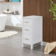 thumbnail image 5 of UEV Free Standing Single Vanity,Bathroom Drawer Organizer,Nightstand,Made of MDF Wood,12" Lx20 Wx30 H,Vertical Dresser Storage Tower Vanity for Bedroom/Hallwa/Entryway,Self-Assemble,3 Drawers (Grey), 5 of 11