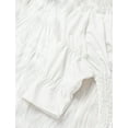 thumbnail image 5 of IWEMEK Off Shoulder Tops for Women Renaissance Smocked Waist Blouse Plain Summer Comfy White Tees, 5 of 7