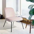 thumbnail image 1 of CRO Decor Chaises d'Appoint en Velours Rose avec Pieds Enduits de Noir (Lot de 2), 1 of 7