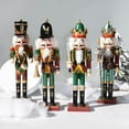 thumbnail image 2 of Sylvtty Christmas Nutcracker Ornament Wooden Puppet Statue Handmade Desktop Figurine Miniature Walnut Soldier Decoration for Holiday Table Decor, 2 of 7
