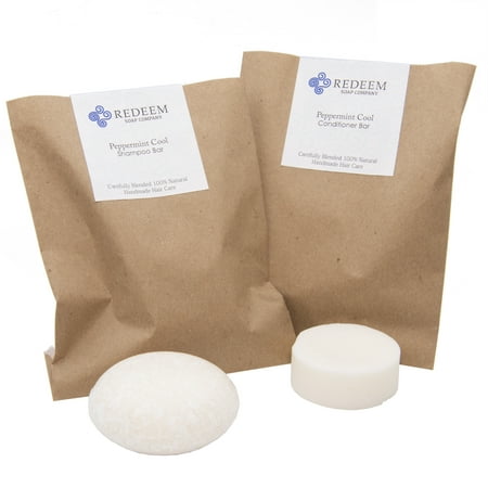 Redeem Soap Company Peppermint Cool Shampoo Bar and Conditioner Bar Set
