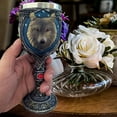 thumbnail image 2 of FNNMNNR 3D Totem Wolf Head Goblet Drinking Cup Red Crystal Resin Heavy-duty Novel Skeleton Chalice Perfect Wolf Decor Special Drinks, 2 of 8