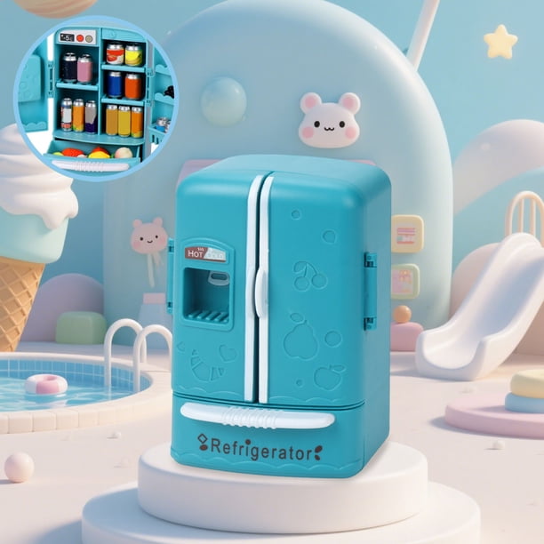 Juguetes de piscina, juguete para bebé, juguete de comida en miniatura, simulación de mini refrigerador, casa de muñecas, escena de cocina, decoración, divertido juego de simulación para niños, refrig