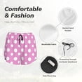 thumbnail image 4 of Balery Purple And White Polka Dot Pantalones cortos deportivos para mujer con forro y dos bolsillos, elásticos, para entrenamiento, gimnasio, yoga-Small, 4 of 7