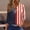 01-Dark Blue, variant on Women's Independence Day Sweaters, Button 3/4 Sleeve Flag Printed Tops for Women, Spring Oversized Light Fit Blouses