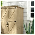 thumbnail image 2 of Wooden Garden Shed, Outdoor Storage Cabinet with Waterproof Asphalt Roof, Narrow Tool Shed with Shelves and Lockable Doors, Natural, 2 of 9