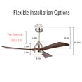 thumbnail image 6 of 52" Ceiling Fans with Lights and Remote Control, 6 Speeds, Quiet Reversible DC Motor, 3000K/4500K/6000K Bright LED Lighting, Nickel + Walnut, 6 of 6