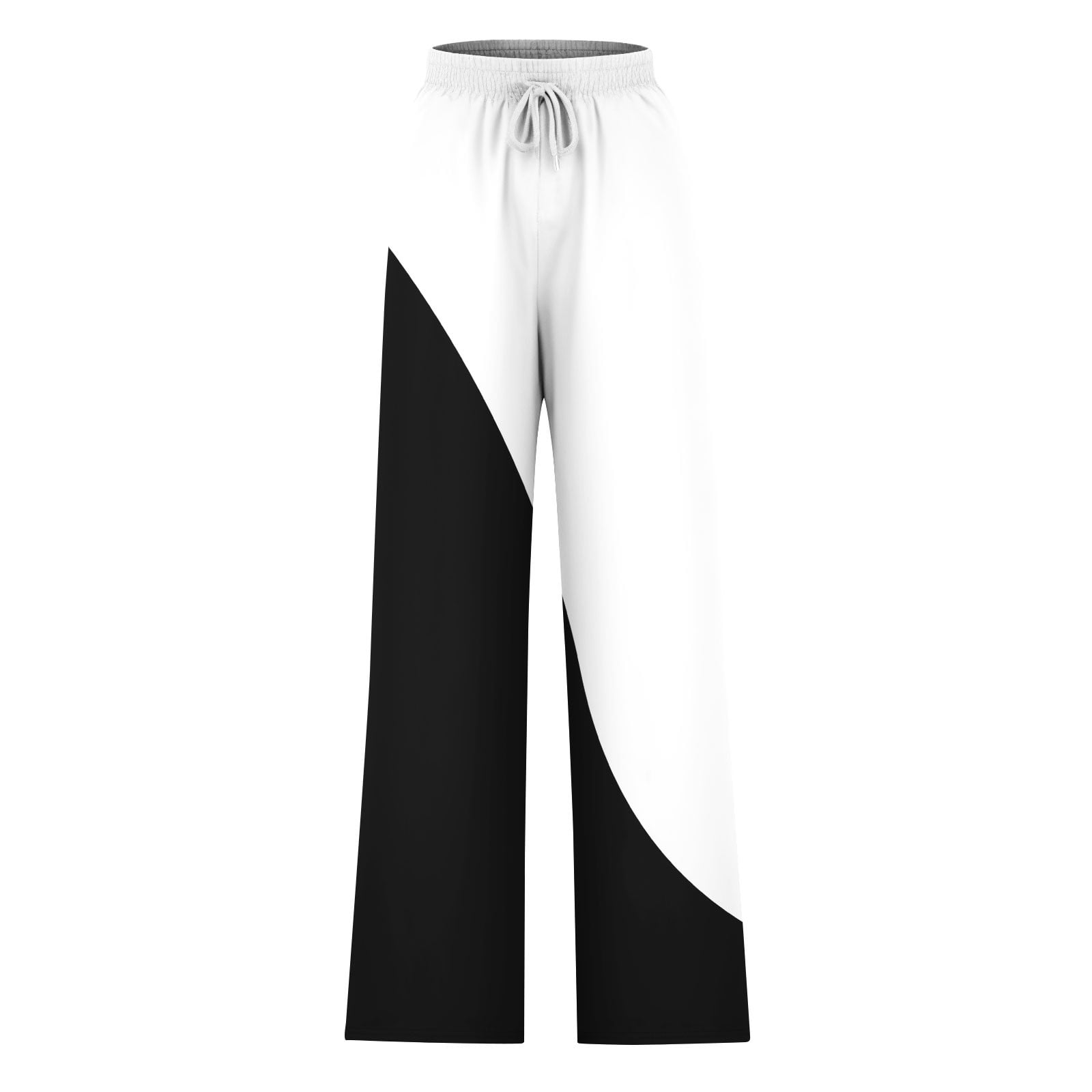BXINGOHAI Color Block Sweatpants for Womens Casual High Waist Joggers Wide Leg Pants Drawstring Elastic Waist Pants Outdoor Workout Sweatpant With Pockets Black,XXL