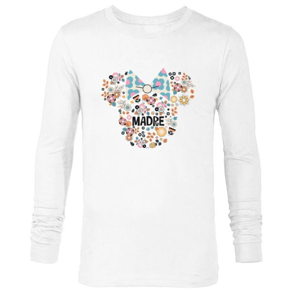 Disney Minnie Mouse Madre Head Icon Flowers Mother’s Day - Long Sleeve T-Shirt for Men - Customized-White